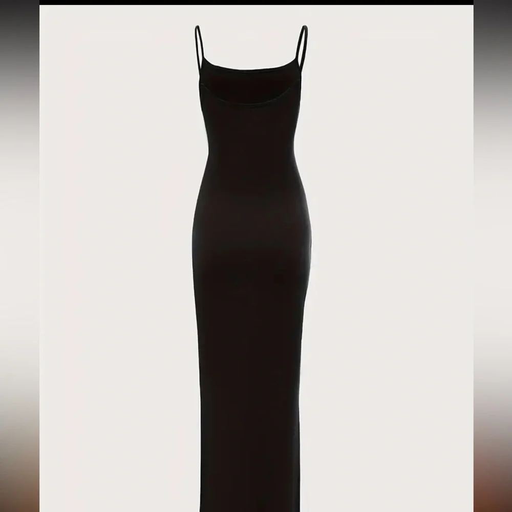 Black Square Neck Maxi Dress - Picture 1 of 3